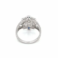 Bague cocktail Art Déco Diamant Saphir