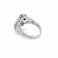 Bague cocktail Art Déco Diamant Saphir