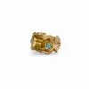 Bague cocktail citrine et turquoise
