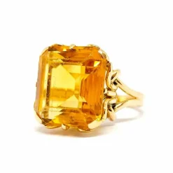 Bague cocktail citrine or jaune