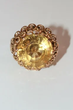 Bague Cocktail Citrine Or Jaune