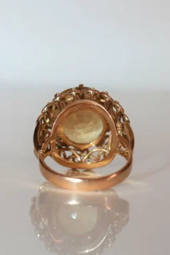 Bague Cocktail Citrine Or Jaune