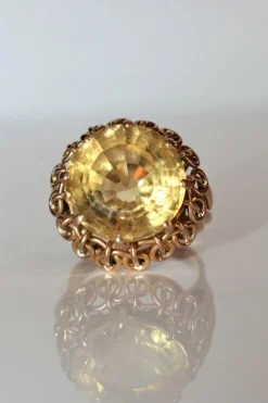 Bague Cocktail Citrine Or Jaune