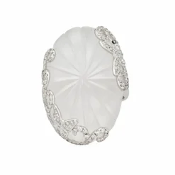 Bague Cocktail cristal de roche et diamant