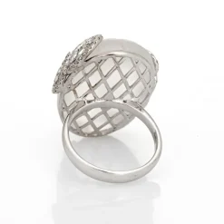 Bague Cocktail cristal de roche et diamant