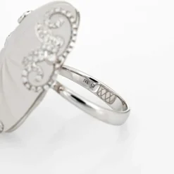 Bague Cocktail cristal de roche et diamant