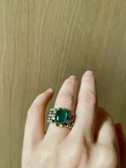 Bague cocktail diamant émeraude Legnazzi 4,50 carats
