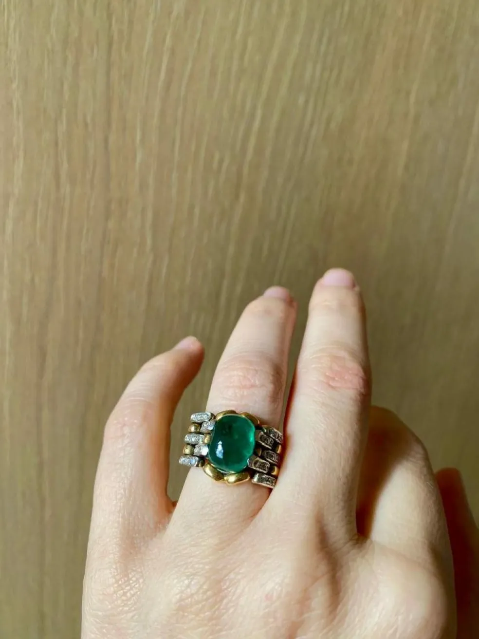 Bague cocktail diamant émeraude Legnazzi 4,50 carats