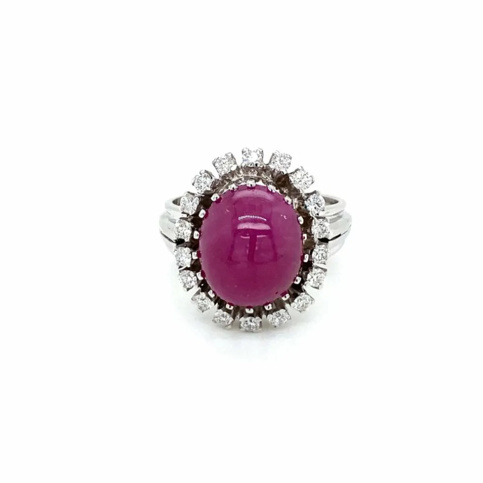 Bague cocktail Diamant Rubis