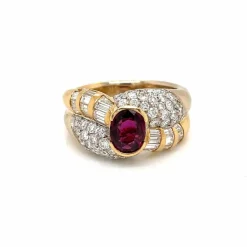 Bague cocktail Diamant Rubis