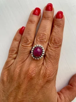 Bague cocktail Diamant Rubis