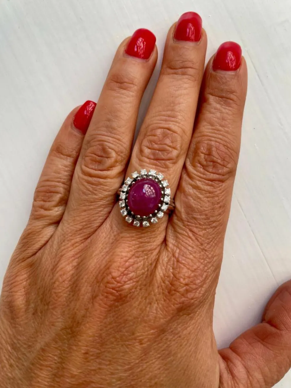 Bague cocktail Diamant Rubis