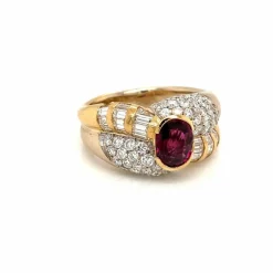 Bague cocktail Diamant Rubis