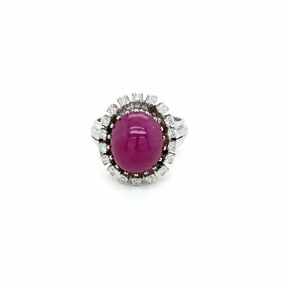 Bague cocktail Diamant Rubis