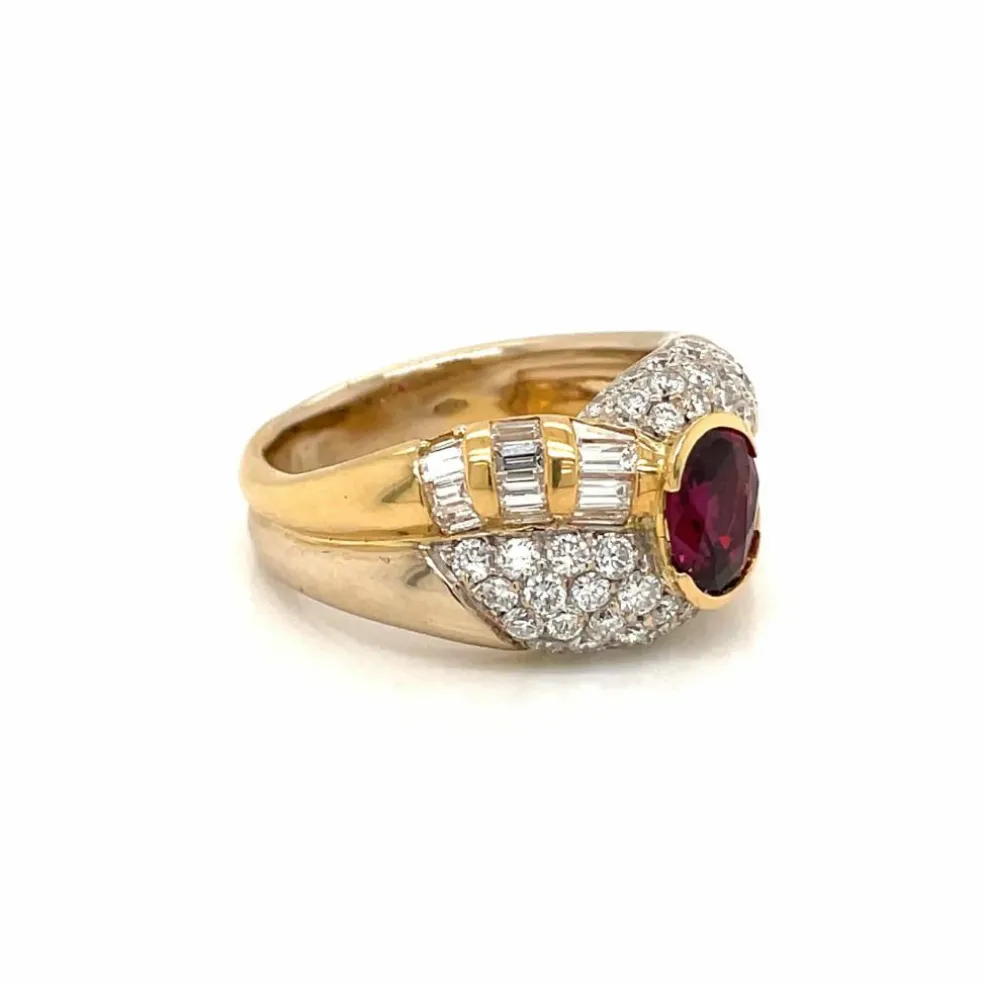 Bague cocktail Diamant Rubis