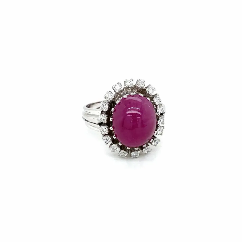 Bague cocktail Diamant Rubis
