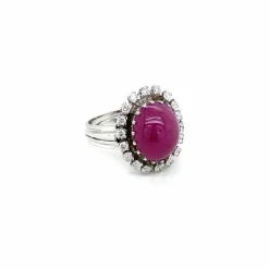 Bague cocktail Diamant Rubis