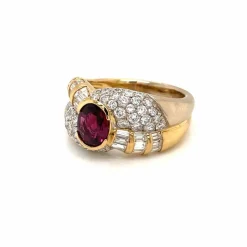 Bague cocktail Diamant Rubis