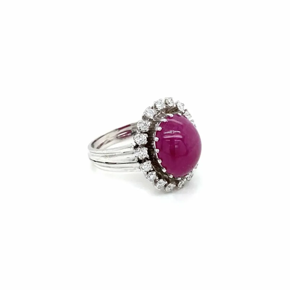Bague cocktail Diamant Rubis