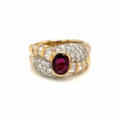 Bague cocktail Diamant Rubis