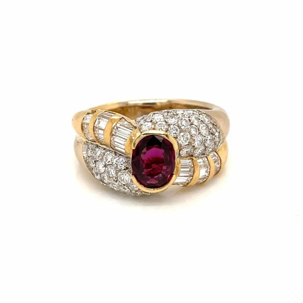 Bague cocktail Diamant Rubis