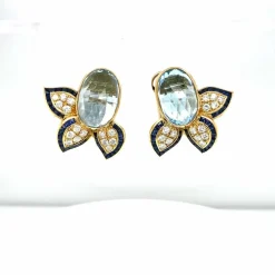 Bague cocktail Diamant Saphir Topaze