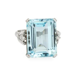 Bague Cocktail diamants aigue-marine 10 cts