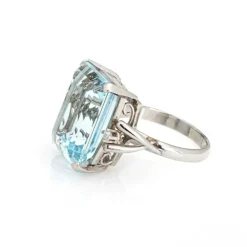 Bague Cocktail diamants aigue-marine 10 cts