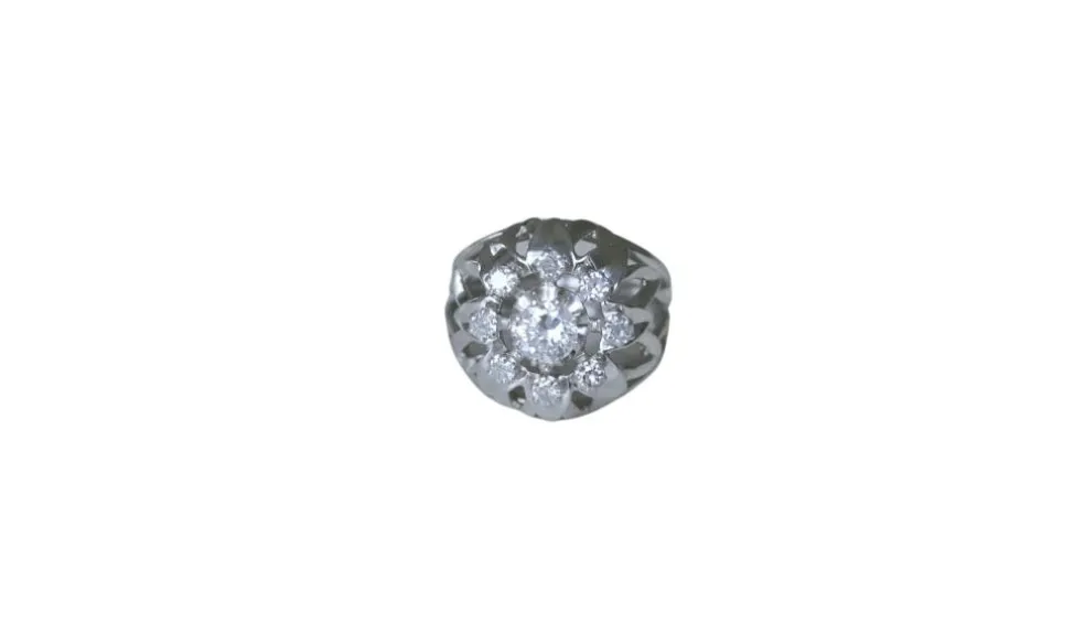 Bague Cocktail Diamants Or Blanc et Platine