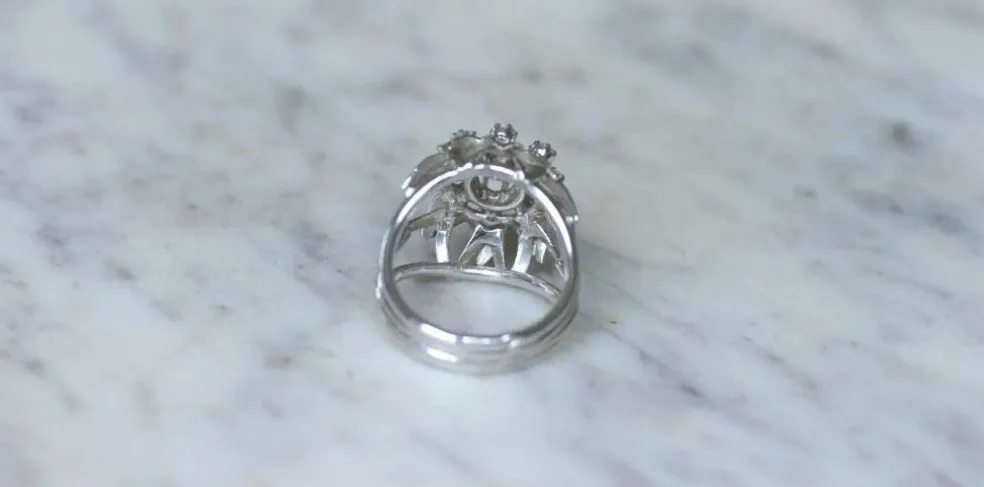 Bague Cocktail Diamants Or Blanc et Platine