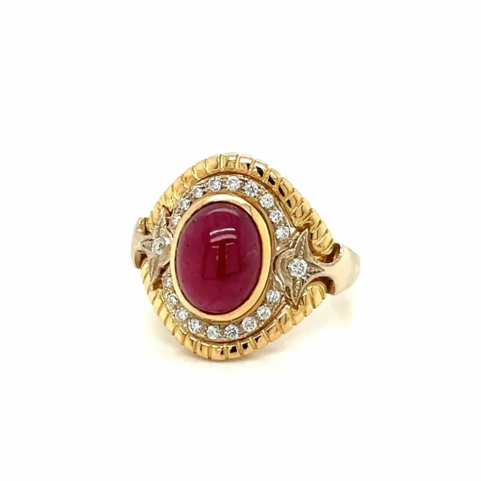 Bague cocktail Diamants Rubis