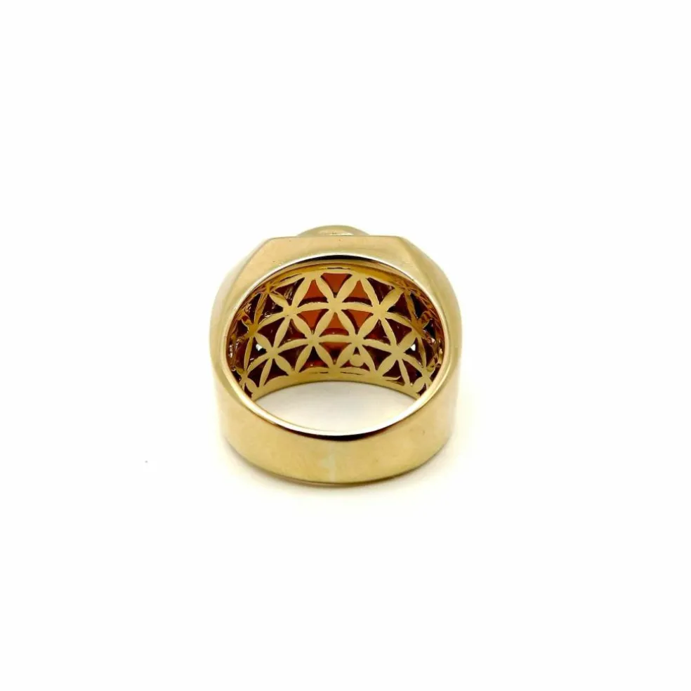 Bague cocktail en or 14 carats avec opale et diamant