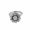 Bague cocktail en or blanc certifiée HRD avec diamants