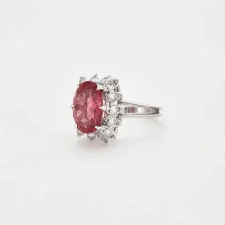 Bague cocktail en or gris Tourmaline et diamants