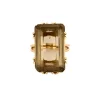 Bague cocktail en or jaune et quartz fumé