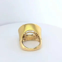 Bague cocktail en or jaune diamants et topaze