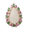 Bague cocktail en or rose et cabochon d'opale