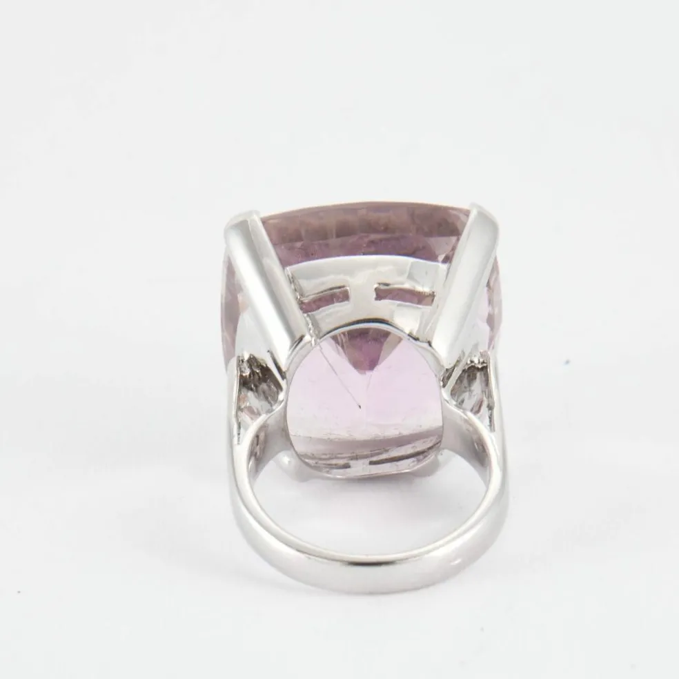 Bague cocktail Kunzite Or blanc