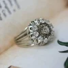 Bague cocktail Marguerite 1950 Or Diamants
