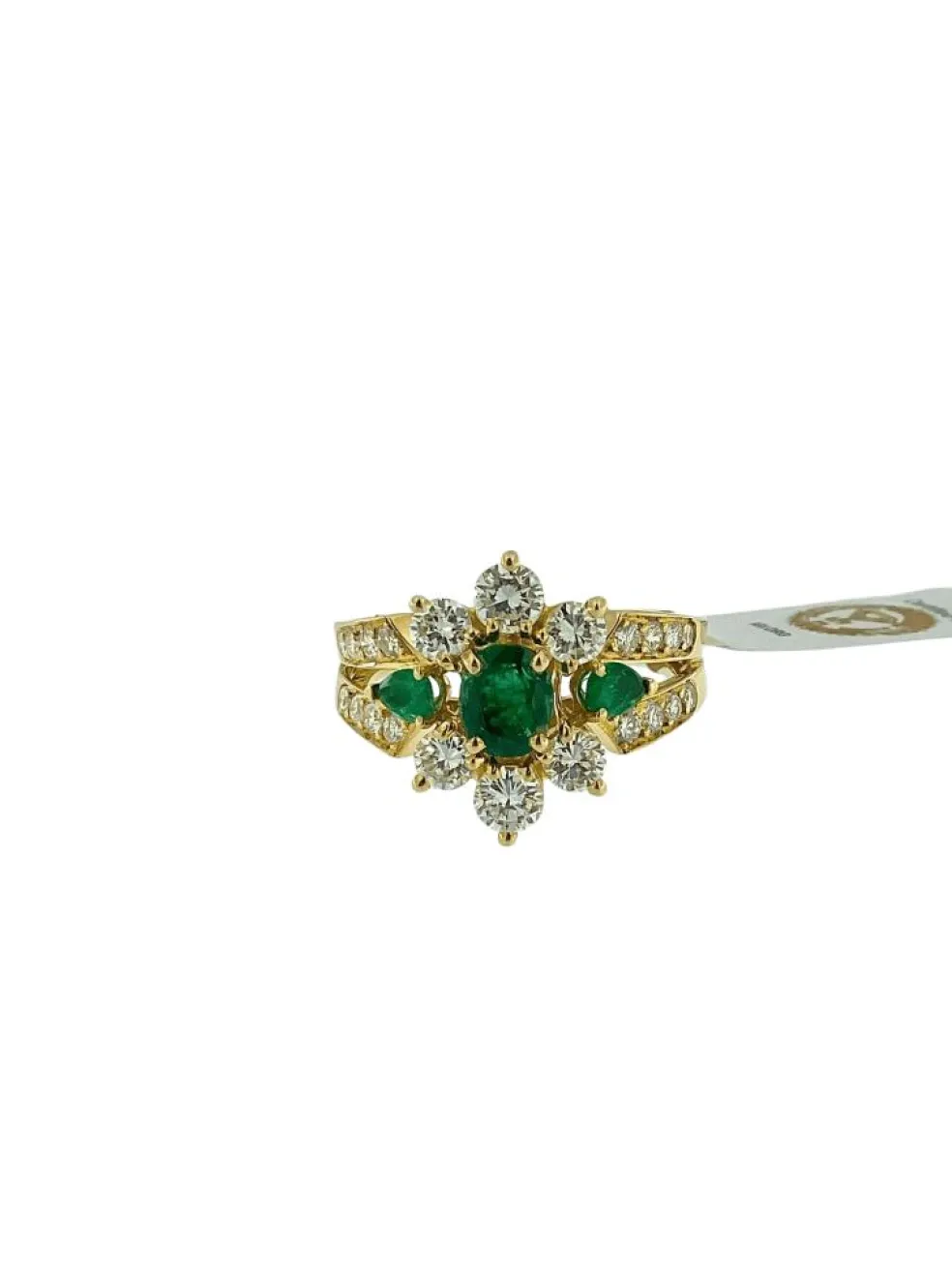 Bague cocktail émeraudes et diamants certificat IGI