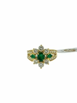 Bague cocktail émeraudes et diamants certificat IGI