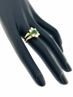 Bague cocktail émeraudes et diamants certificat IGI