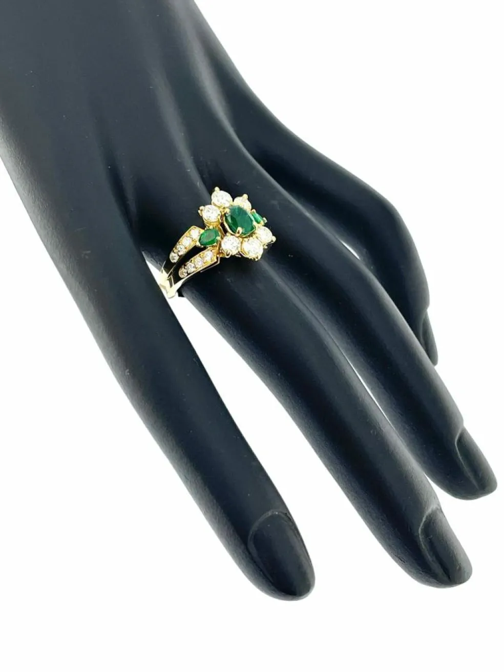 Bague cocktail émeraudes et diamants certificat IGI