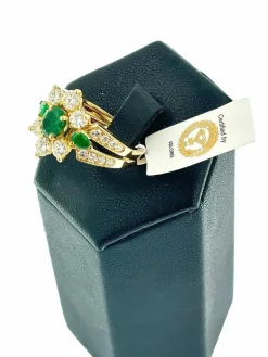 Bague cocktail émeraudes et diamants certificat IGI