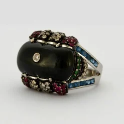 Bague Cocktail Onyx Cabochon