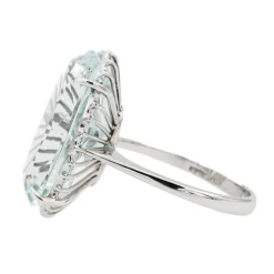 Bague Cocktail Or blanc Aigue-marine