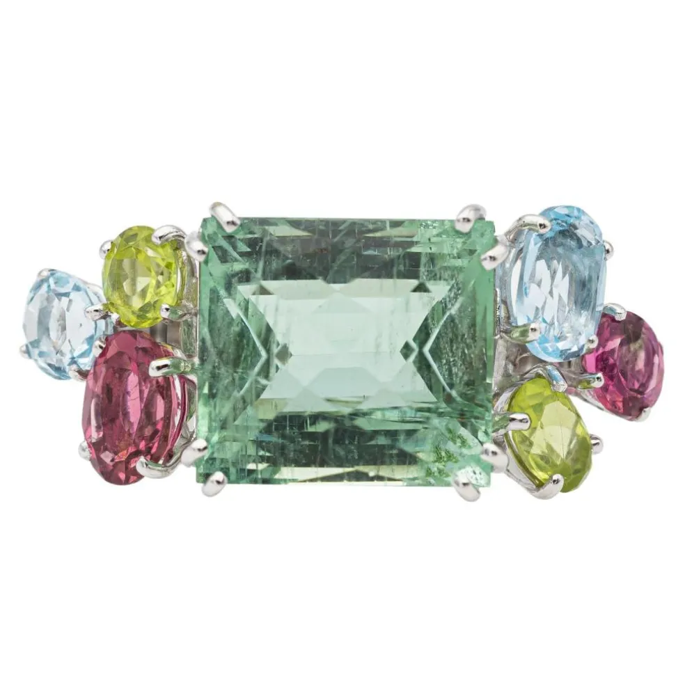 Bague Cocktail Or blanc Béryl