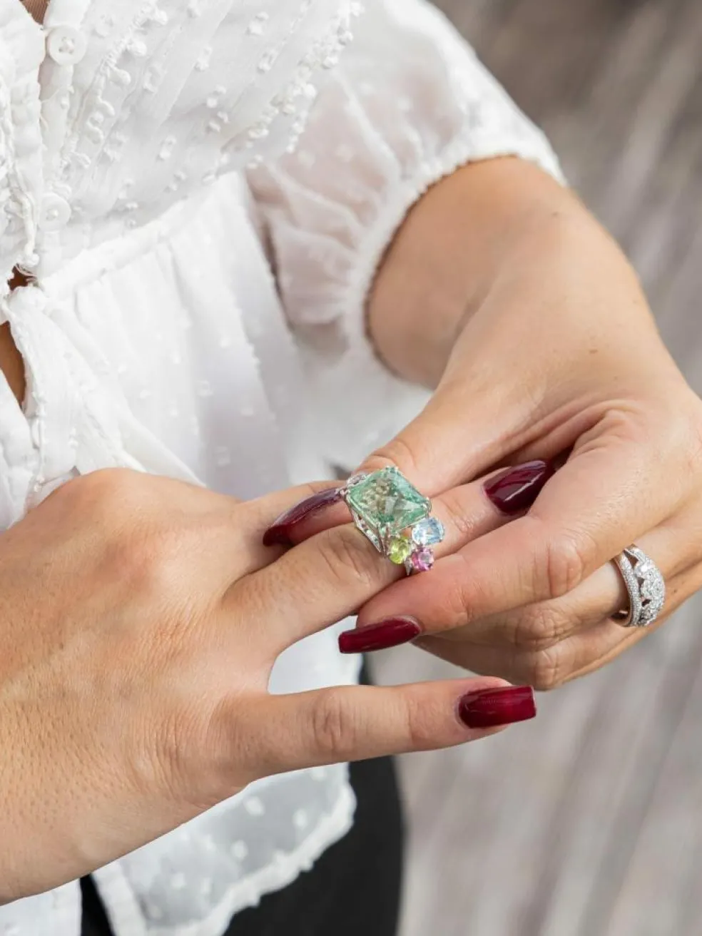 Bague Cocktail Or blanc Béryl