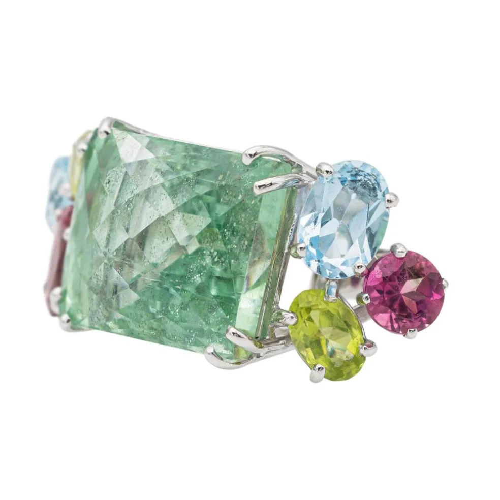 Bague Cocktail Or blanc Béryl