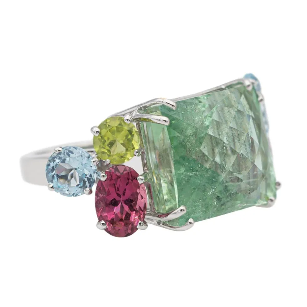 Bague Cocktail Or blanc Béryl